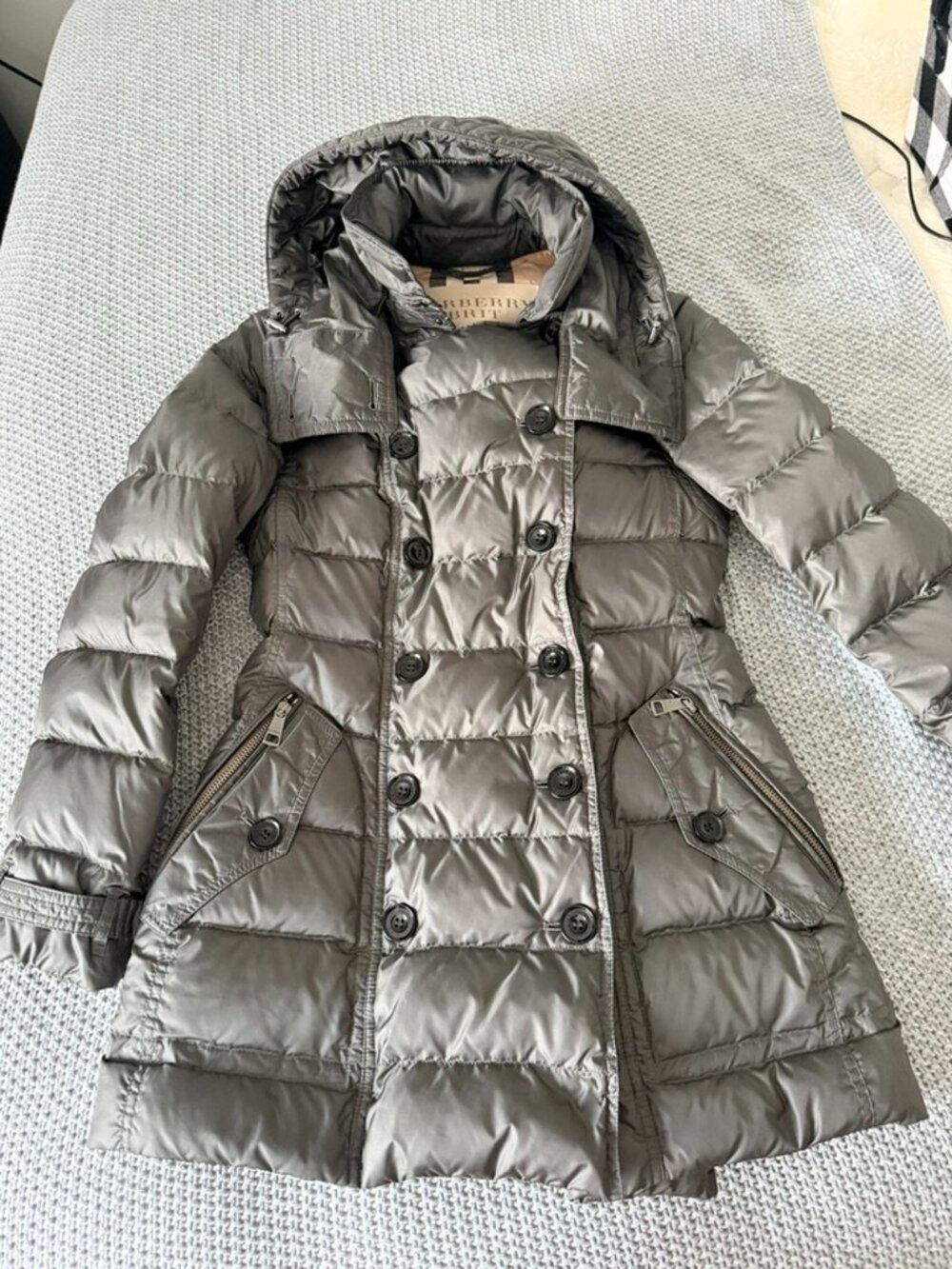 Burberry Gray Coat Sz Small